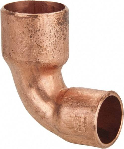 Mueller Industries - 1/2 x 3/8" Wrot Copper Pipe 90° Close Rough Elbow - C x C, Solder Joint - Americas Industrial Supply