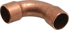 Mueller Industries - 3/8" Wrot Copper Pipe 90° Long Radius Elbow - C x C, Solder Joint - Americas Industrial Supply