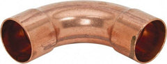 Mueller Industries - 1-1/2" Wrot Copper Pipe 90° Long Radius Elbow - C x C, Solder Joint - Americas Industrial Supply