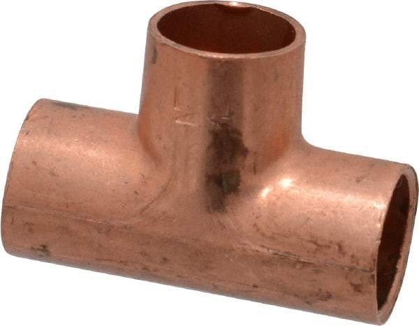 Mueller Industries - 1/4" Wrot Copper Pipe Tee - C x C x C, Solder Joint - Americas Industrial Supply
