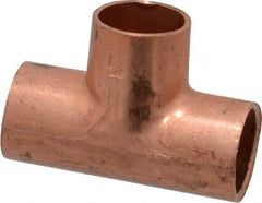 Mueller Industries - 1/4" Wrot Copper Pipe Tee - C x C x C, Solder Joint - Americas Industrial Supply