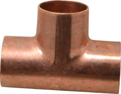 Mueller Industries - 1-1/4" Wrot Copper Pipe Tee - C x C x C, Solder Joint - Americas Industrial Supply