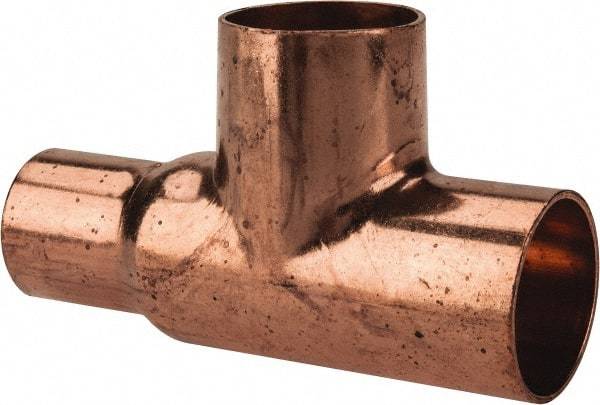 Mueller Industries - 1 x 3/4 x 1" Wrot Copper Pipe Tee - C x C x C, Solder Joint - Americas Industrial Supply