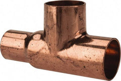 Mueller Industries - 1 x 3/4 x 1" Wrot Copper Pipe Tee - C x C x C, Solder Joint - Americas Industrial Supply