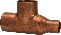 Mueller Industries - 1 x 1/2 x 1" Wrot Copper Pipe Tee - C x C x C, Solder Joint - Americas Industrial Supply
