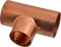 Mueller Industries - 1-1/2 x 1-1/2 x 1-1/4" Wrot Copper Pipe Tee - C x C x C, Solder Joint - Americas Industrial Supply