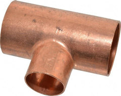 Mueller Industries - 1-1/2 x 1-1/2 x 1" Wrot Copper Pipe Tee - C x C x C, Solder Joint - Americas Industrial Supply
