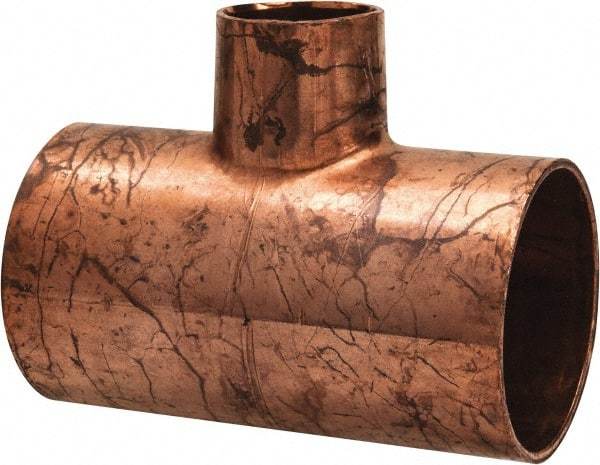 Mueller Industries - 1-1/2 x 1-1/2 x 3/4" Wrot Copper Pipe Tee - C x C x C, Solder Joint - Americas Industrial Supply