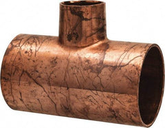 Mueller Industries - 1-1/2 x 1-1/2 x 3/4" Wrot Copper Pipe Tee - C x C x C, Solder Joint - Americas Industrial Supply
