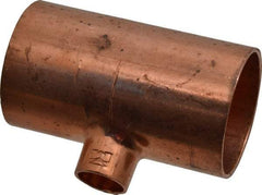Mueller Industries - 1-1/2 x 1-1/2 x 1/2" Wrot Copper Pipe Tee - C x C x C, Solder Joint - Americas Industrial Supply