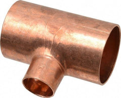 Mueller Industries - 2 x 2 x 1" Wrot Copper Pipe Tee - C x C x C, Solder Joint - Americas Industrial Supply