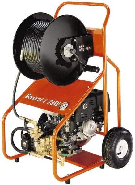 General Pipe Cleaners - Gas Jet Battery Drain Cleaning Machine - For 3" to 8" Pipe, 200' Cable - Americas Industrial Supply