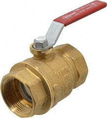 Legend Valve - 1-1/4" Pipe, Full Port, Brass Standard Ball Valve - Inline - One Way Flow, FNPT x FNPT Ends, Lever Handle, 600 WOG, 150 WSP - Americas Industrial Supply