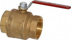 Legend Valve - 2" Pipe, Full Port, Brass Standard Ball Valve - Inline - One Way Flow, FNPT x FNPT Ends, Lever Handle, 600 WOG, 150 WSP - Americas Industrial Supply