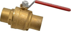 Legend Valve - 1-1/2" Pipe, Full Port, Brass Standard Ball Valve - Inline - One Way Flow, Soldered x Soldered Ends, Lever Handle, 600 WOG, 150 WSP - Americas Industrial Supply