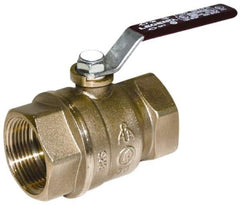 Legend Valve - 2-1/2" Pipe, Full Port, Brass Standard Ball Valve - Inline - One Way Flow, FNPT x FNPT Ends, Lever Handle, 400 WOG, 150 WSP - Americas Industrial Supply