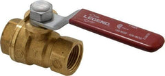 Legend Valve - 3/8" Pipe, Full Port, Brass Standard Ball Valve - Inline - One Way Flow, FNPT x FNPT Ends, Lever Handle, 600 WOG, 150 WSP - Americas Industrial Supply