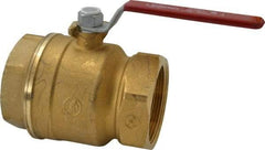 Legend Valve - 3" Pipe, Full Port, Brass Standard Ball Valve - Inline - One Way Flow, FNPT x FNPT Ends, Lever Handle, 400 WOG, 150 WSP - Americas Industrial Supply