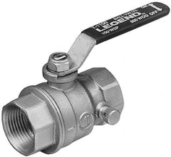 Legend Valve - 3/4" Pipe, Full Port, Brass Standard Ball Valve - Inline - One Way Flow, FNPT x FNPT Ends, Lever Handle, 500 WOG - Americas Industrial Supply