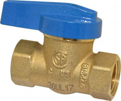 Legend Valve - 3/8" Pipe, Brass, Straight without Side Tap, Gas Ball Valve - 175 psi WOG Rating, Wedge Handle, FNPT x FNPT End Connections, 1 Piece - Americas Industrial Supply