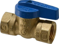 Legend Valve - 1/2" Pipe, Brass, Straight without Side Tap, Gas Ball Valve - 175 psi WOG Rating, Wedge Handle, FNPT x FNPT End Connections, 1 Piece - Americas Industrial Supply