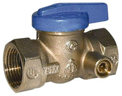 Legend Valve - 3/4" Pipe, Brass, Straight with Side Tap, Gas Ball Valve - 175 psi WOG Rating, Wedge Handle, FNPT x FNPT End Connections, 1 Piece - Americas Industrial Supply