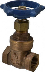 Legend Valve - 3/8" Pipe, Threaded Bronze Solid Wedge Stem Gate Valve - 200 WOG, 125 WSP, Screw-In Bonnet - Americas Industrial Supply