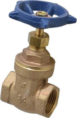 Legend Valve - 3/4" Pipe, Threaded Bronze Solid Wedge Stem Gate Valve - 200 WOG, 125 WSP, Screw-In Bonnet - Americas Industrial Supply