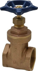 Legend Valve - 1-1/2" Pipe, Threaded Bronze Solid Wedge Stem Gate Valve - 200 WOG, 125 WSP, Screw-In Bonnet - Americas Industrial Supply