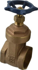 Legend Valve - 2" Pipe, Threaded Bronze Solid Wedge Stem Gate Valve - 200 WOG, 125 WSP, Screw-In Bonnet - Americas Industrial Supply