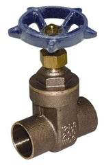 Legend Valve - 3/4" Pipe, Soldered Bronze Solid Wedge Stem Gate Valve - 200 WOG, 125 WSP, Screw-In Bonnet - Americas Industrial Supply