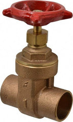 Legend Valve - 1" Pipe, Soldered Bronze Solid Wedge Stem Gate Valve - 200 WOG, 125 WSP, Screw-In Bonnet - Americas Industrial Supply