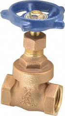 Legend Valve - 1/2" Pipe, Threaded Bronze Solid Wedge Stem Gate Valve - 200 WOG, 125 WSP, Screw Over Bonnet - Americas Industrial Supply
