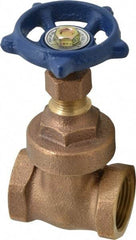 Legend Valve - 3/4" Pipe, Threaded Bronze Solid Wedge Stem Gate Valve - 200 WOG, 125 WSP, Screw Over Bonnet - Americas Industrial Supply