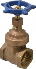 Legend Valve - 1-1/4" Pipe, Threaded Bronze Solid Wedge Stem Gate Valve - 200 WOG, 125 WSP, Screw Over Bonnet - Americas Industrial Supply