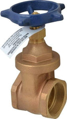 Legend Valve - 2" Pipe, Threaded Bronze Solid Wedge Stem Gate Valve - 200 WOG, 125 WSP, Screw Over Bonnet - Americas Industrial Supply