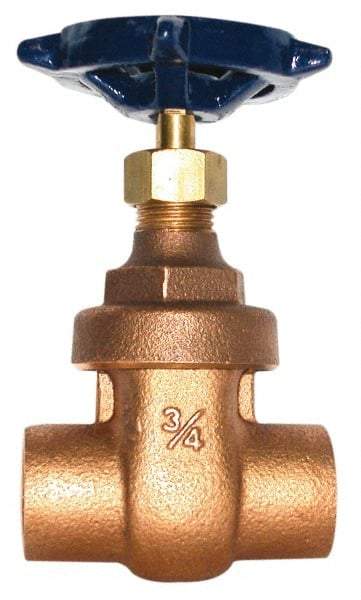 Legend Valve - 1-1/2" Pipe, Soldered Bronze Solid Wedge Stem Gate Valve - 200 WOG, 125 WSP, Screw Over Bonnet - Americas Industrial Supply