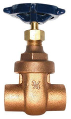 Legend Valve - 1-1/2" Pipe, Soldered Bronze Solid Wedge Stem Gate Valve - 200 WOG, 125 WSP, Screw Over Bonnet - Americas Industrial Supply