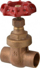 Legend Valve - 3/4" Pipe, Soldered Bronze Solid Wedge Stem Gate Valve - 200 WOG, 125 WSP, Screw Over Bonnet - Americas Industrial Supply