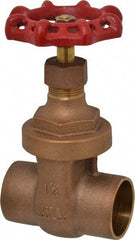 Legend Valve - 1-1/4" Pipe, Soldered Bronze Solid Wedge Stem Gate Valve - 200 WOG, 125 WSP, Screw Over Bonnet - Americas Industrial Supply
