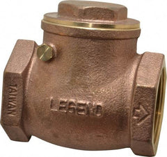 Legend Valve - 1-1/2" Brass Check Valve - Inline, FNPT x FNPT, 200 WOG - Americas Industrial Supply