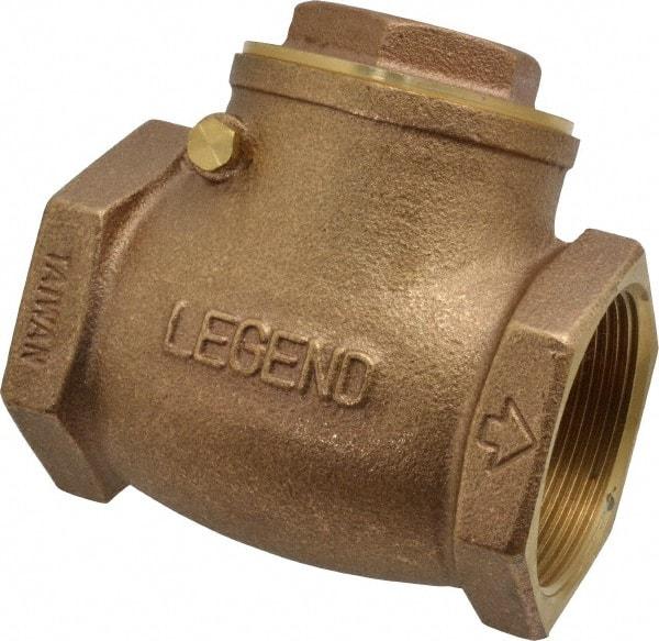 Legend Valve - 2" Brass Check Valve - Inline, FNPT x FNPT, 200 WOG - Americas Industrial Supply