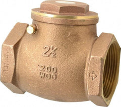 Legend Valve - 2-1/2" Brass Check Valve - Inline, FNPT x FNPT, 200 WOG - Americas Industrial Supply