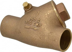 Legend Valve - 1" Bronze Check Valve - Y-Pattern, Soldered x Soldered, 300 WOG - Americas Industrial Supply