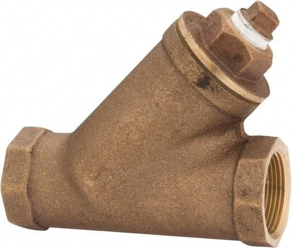 Legend Valve - 1-1/4" Pipe, FNPT Ends, Bronze Y-Strainer - 300 psi WOG Rating, 150 psi WSP Rating - Americas Industrial Supply