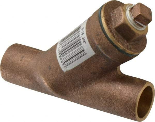 Legend Valve - 3/4" Pipe, Solder Ends, Bronze Y-Strainer - 300 psi WOG Rating, 150 psi WSP Rating - Americas Industrial Supply