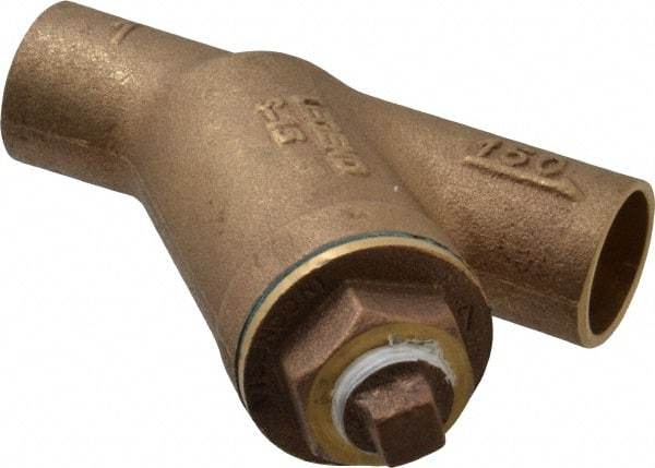 Legend Valve - 1" Pipe, Solder Ends, Bronze Y-Strainer - 300 psi WOG Rating, 150 psi WSP Rating - Americas Industrial Supply