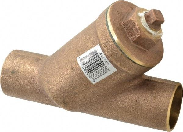 Legend Valve - 1-1/2" Pipe, Solder Ends, Bronze Y-Strainer - 300 psi WOG Rating, 150 psi WSP Rating - Americas Industrial Supply