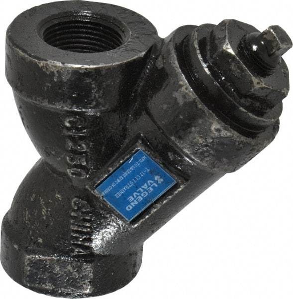 Legend Valve - 1" Pipe, FNPT Ends, Cast Iron Y-Strainer - 500 psi WOG Rating, 250 psi WSP Rating - Americas Industrial Supply
