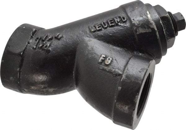 Legend Valve - 1-1/4" Pipe, FNPT Ends, Cast Iron Y-Strainer - 500 psi WOG Rating, 250 psi WSP Rating - Americas Industrial Supply